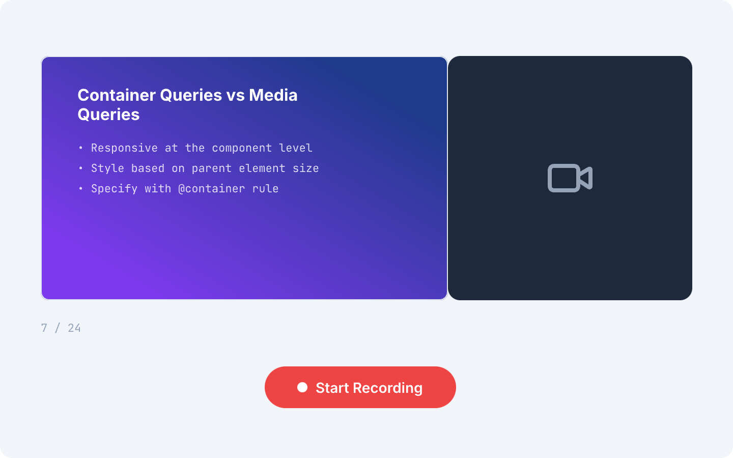 Recording screen